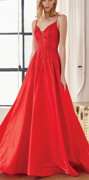 New navy or red formal evening prom pageant homecoming party dress - Picture 3 of 9